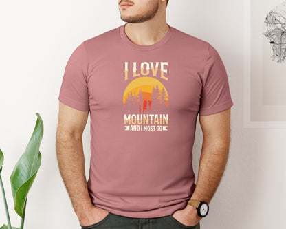 brand:Bella Canvas|color:Heather Mauve|Wild Life Experience Mountain Hiking Tee 3 Graphic T-Shirt