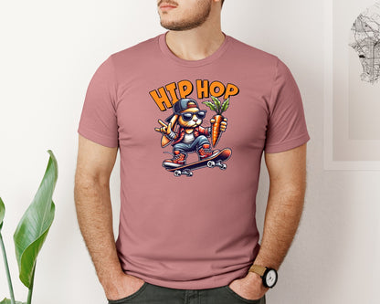 brand:Bella Canvas|color:Heather Mauve|Hip Hop Easter Bunny Kids Graphic T-Shirt