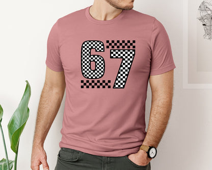 brand:Bella Canvas|color:Heather Mauve|Six Seven 67 Funny 6 7 Graphic T-Shirt