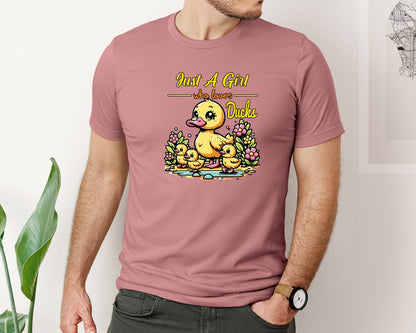 brand:Bella Canvas|color:Heather Mauve|Funny Sarcasm Duck Graphic T-Shirt