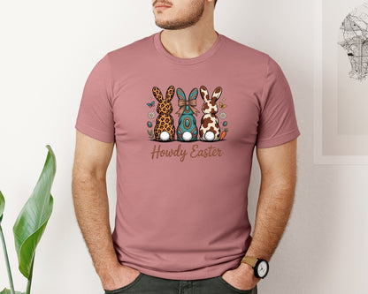 brand:Bella Canvas|color:Heather Mauve|Cowgirl Easter Western Easter 5 Graphic T-Shirt