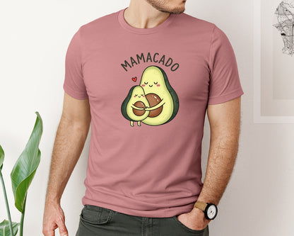 brand:Bella Canvas|color:Heather Mauve|Cute Avocado Mom Baby Graphic T-Shirt