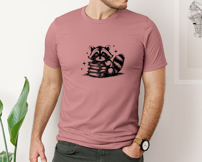 brand:Bella Canvas|color:Heather Mauve|Raccoon Design 2 Graphic T-Shirt