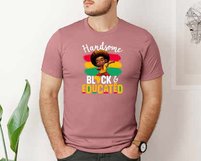 brand:Bella Canvas|color:Heather Mauve|African American Boy Black History Pride Graphic T-Shirt