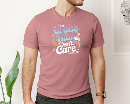 brand:Bella Canvas|color:Heather Mauve|Cruise Hair Dont Care Cruise Graphic T-Shirt