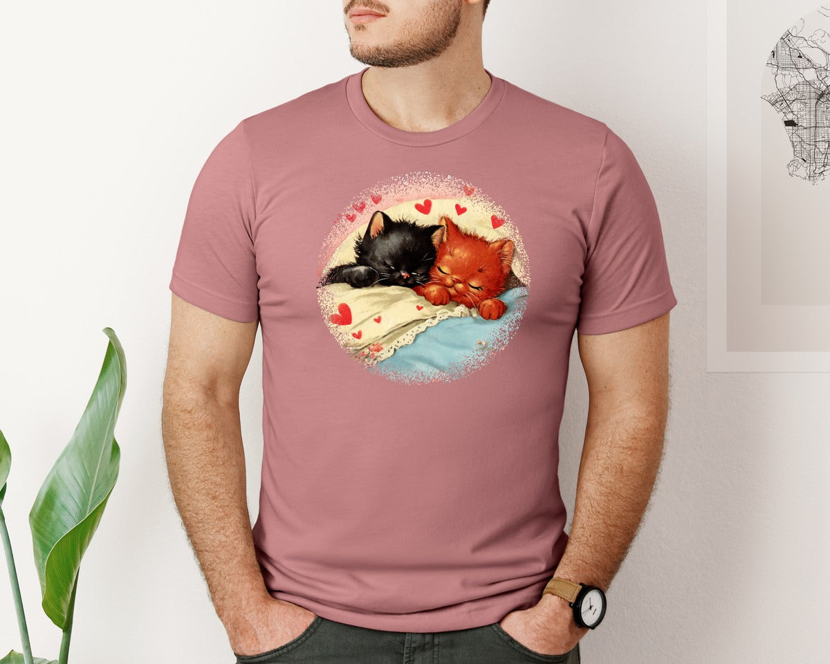 brand:Bella Canvas|color:Heather Mauve|Vintage Valentine Round Tshirt 25 Graphic T-Shirt