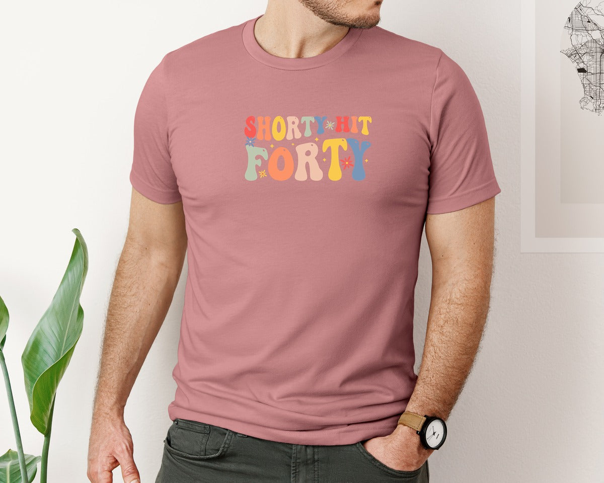 brand:Bella Canvas|color:Heather Mauve|Shorty Hit Forty 3 Graphic T-Shirt