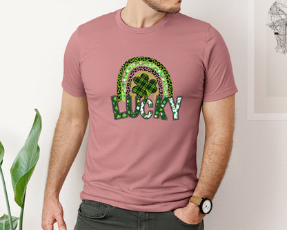 brand:Bella Canvas|color:Heather Mauve|File For Lucky St Pattys Day Graphic T-Shirt