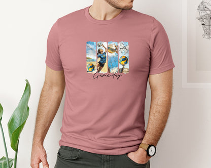 brand:Bella Canvas|color:Heather Mauve|Volleyball Game Day 3 Graphic T-Shirt