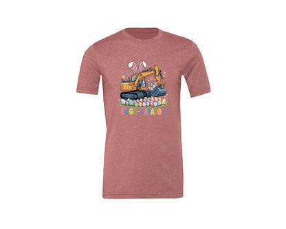 brand:Generic|color:Heather Mauve|Eggs Cavator Easter Excavator 3 Graphic T-Shirt