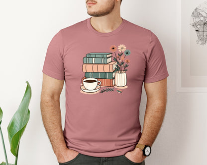 brand:Bella Canvas|color:Heather Mauve|Books Book Lovers Down Graphic T-Shirt