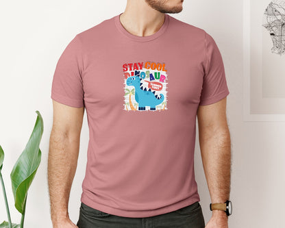 brand:Bella Canvas|color:Heather Mauve|Cute Dinosaur Cartoon T Shirt Design Graphic T-Shirt