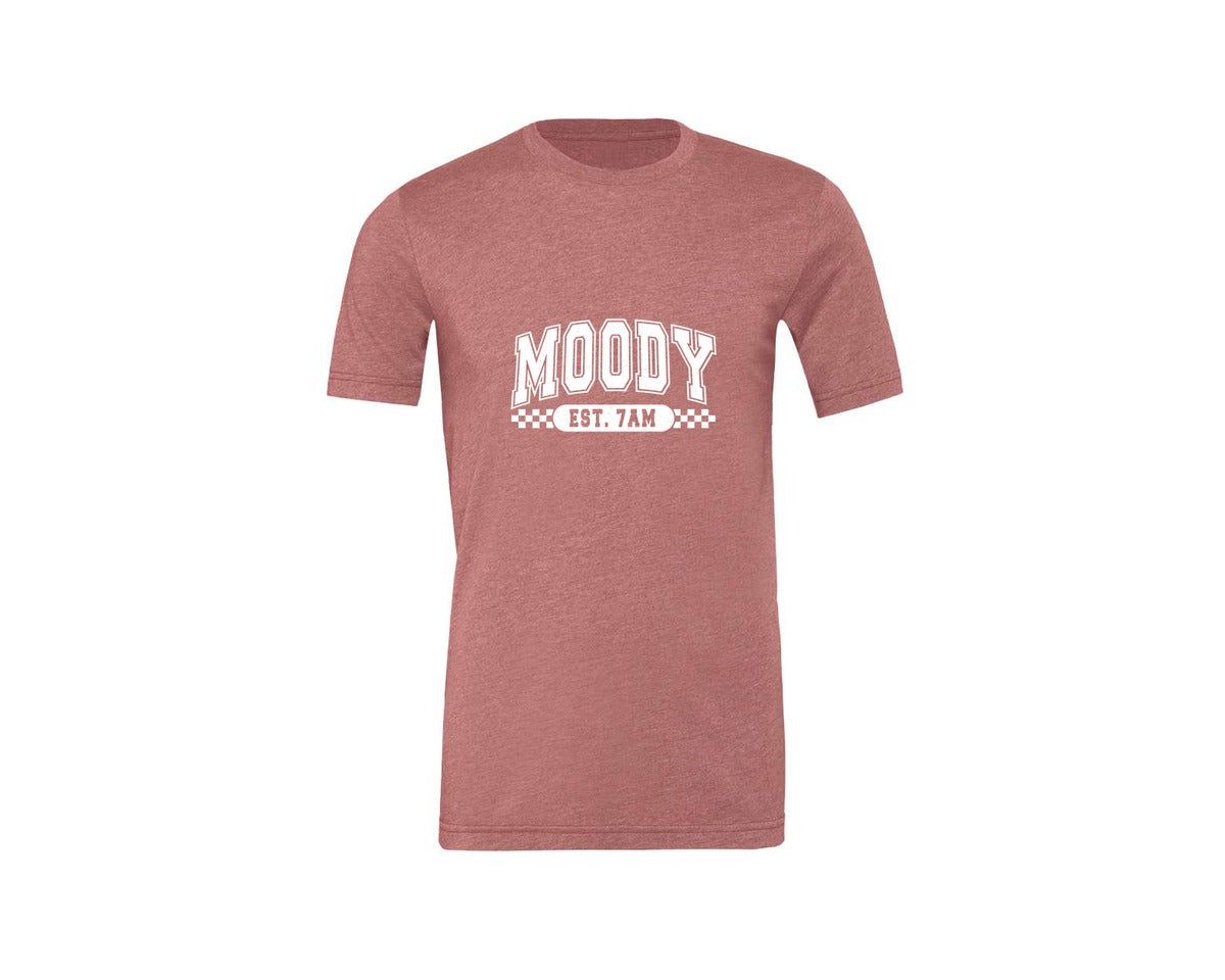 brand:Generic|color:Heather Mauve|Moody Est 7Am Sarcastic 4 Graphic T-Shirt