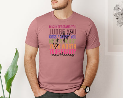 brand:Bella Canvas|color:Heather Mauve|Let Them Let Them Misunderstand Graphic T-Shirt