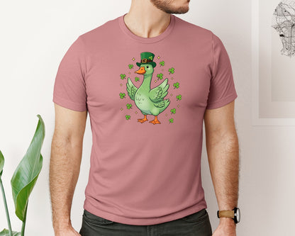brand:Bella Canvas|color:Heather Mauve|St Patricks Day Goose 2 Graphic T-Shirt