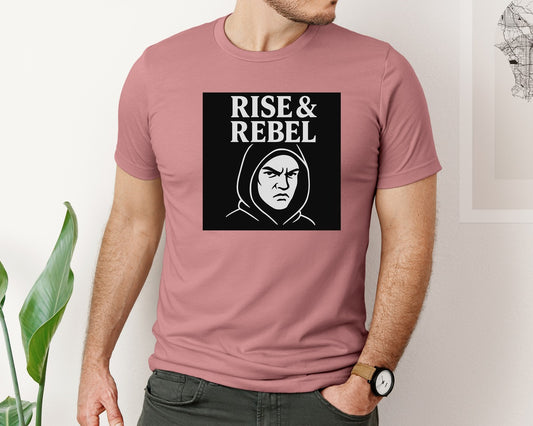Rise Rebel Rhinestone Design Graphic T-Shirt