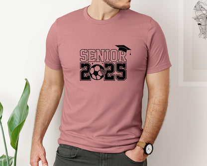 brand:Bella Canvas|color:Heather Mauve|Graduation Senior Soccer 2025 Graphic T-Shirt