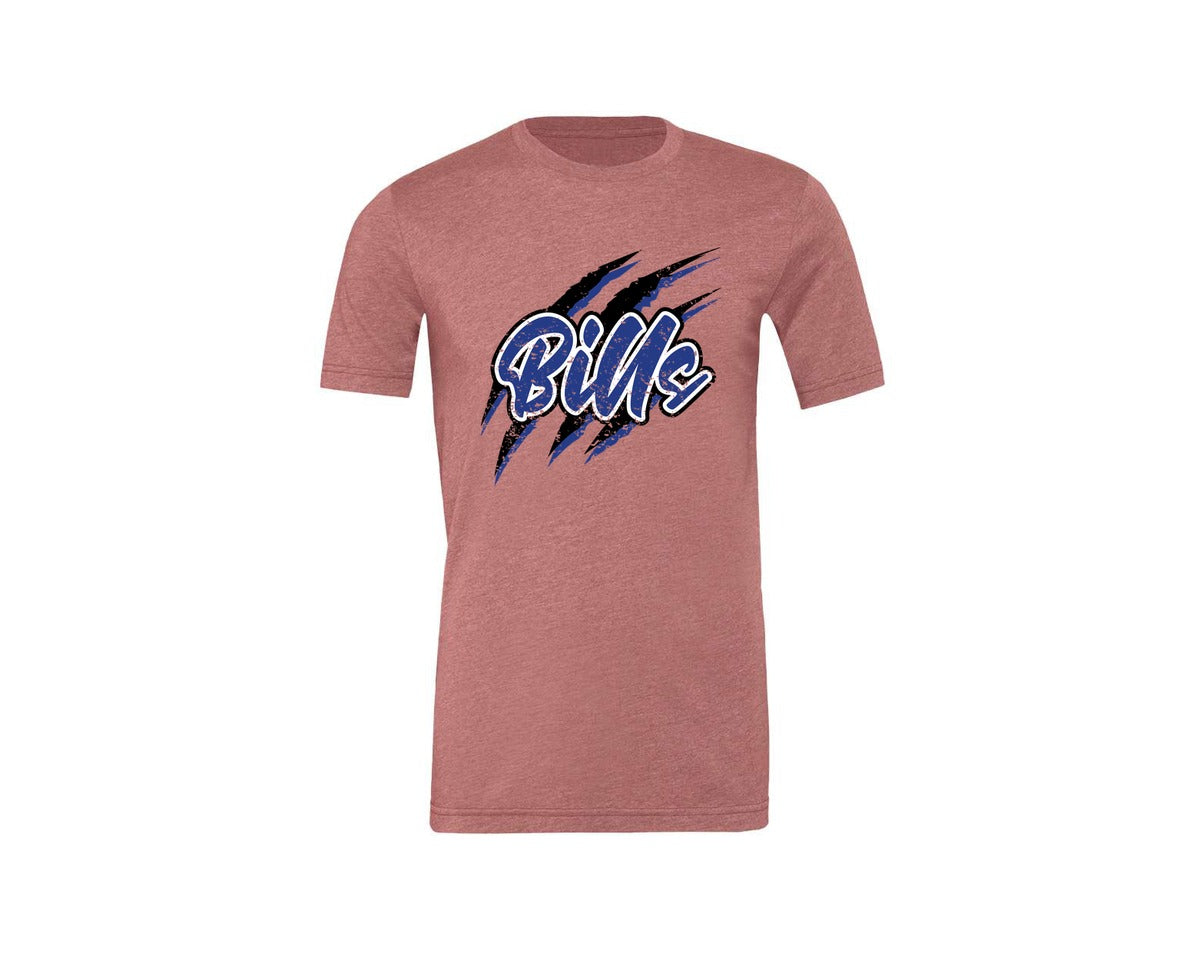 brand:Generic|color:Heather Mauve|Football Mascot Paws Graphic T-Shirt