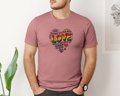 brand:Bella Canvas|color:Heather Mauve|Pan African Love Heart Design Graphic T-Shirt