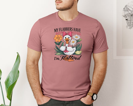 Flabbers Gasted Duck Funny Quote Graphic T-Shirt