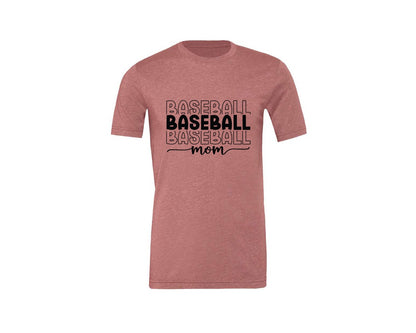 brand:Generic|color:Heather Mauve|Baseball Mom Baseball Mom 3 Graphic T-Shirt