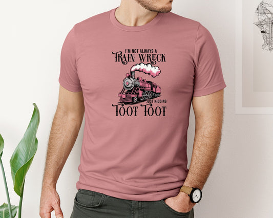 Im Not Always A Train Wreck Sarcastic Graphic T-Shirt