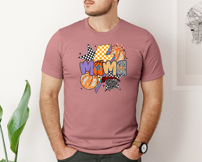 brand:Bella Canvas|color:Heather Mauve|Retro Basketball Mama Graphic T-Shirt