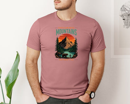 brand:Bella Canvas|color:Heather Mauve|Christian Faith Can Move Mountains Graphic T-Shirt