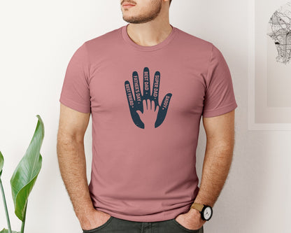 brand:Bella Canvas|color:Heather Mauve|Best Dad Fathers Day Hand Graphic T-Shirt