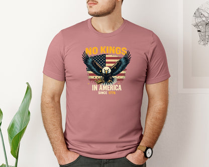 brand:Bella Canvas|color:Heather Mauve|No Kings In America Since 1776 4Th July Graphic T-Shirt