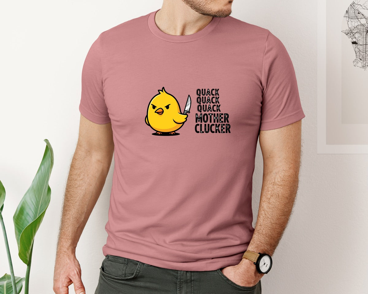 brand:Bella Canvas|color:Heather Mauve|Quack Quack Mother Clucker Graphic T-Shirt