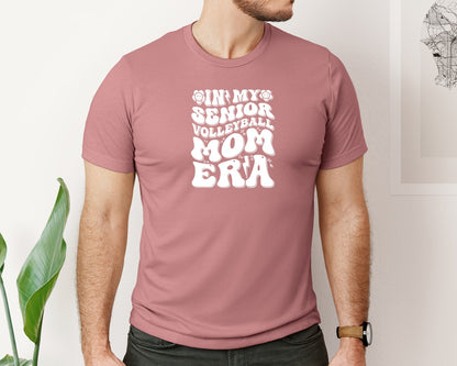 brand:Bella Canvas|color:Heather Mauve|In My Senior Volleyball Mom Era 2 Graphic T-Shirt
