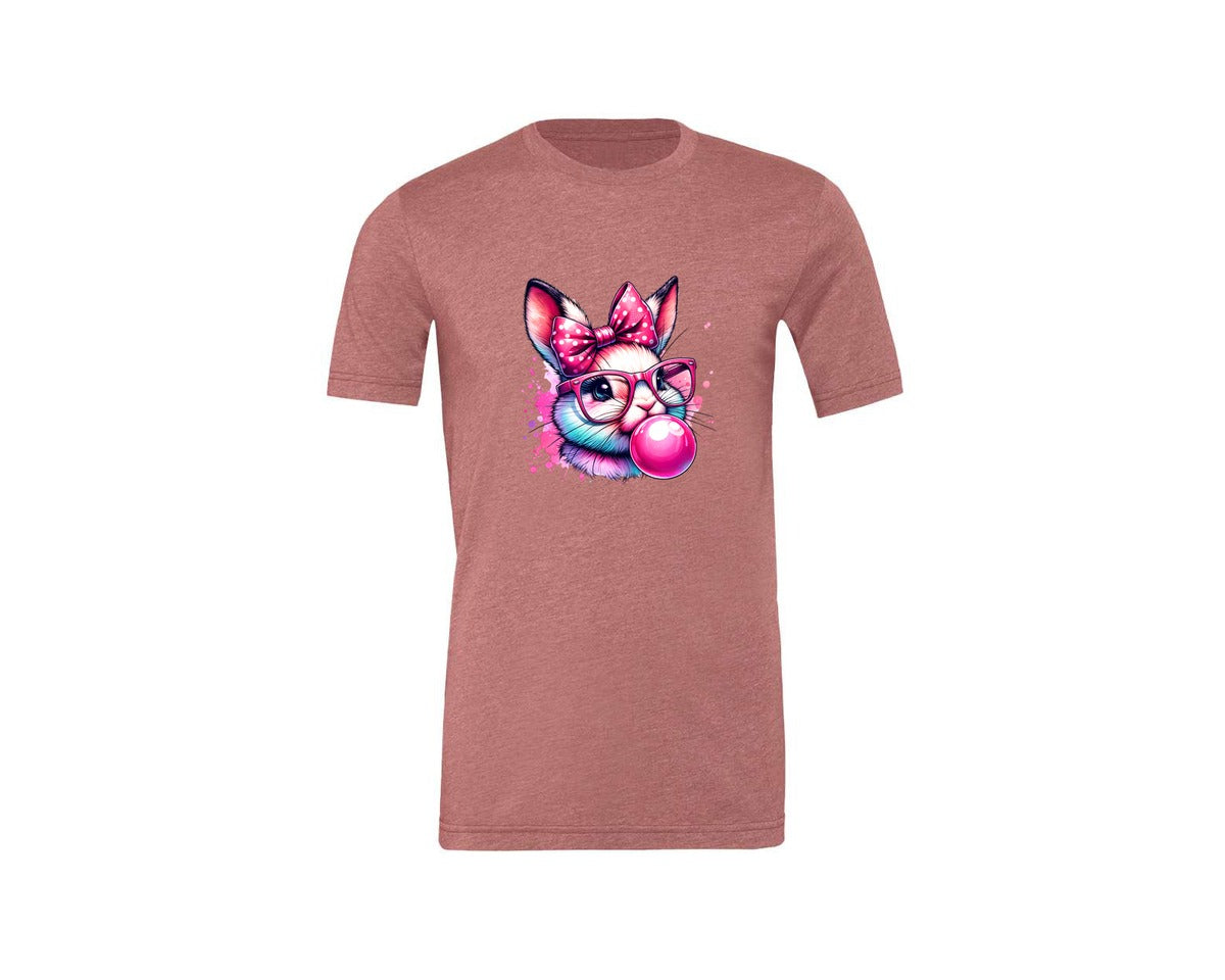 brand:Generic|color:Heather Mauve|Hipster Bunny T Shirt Design Graphic T-Shirt