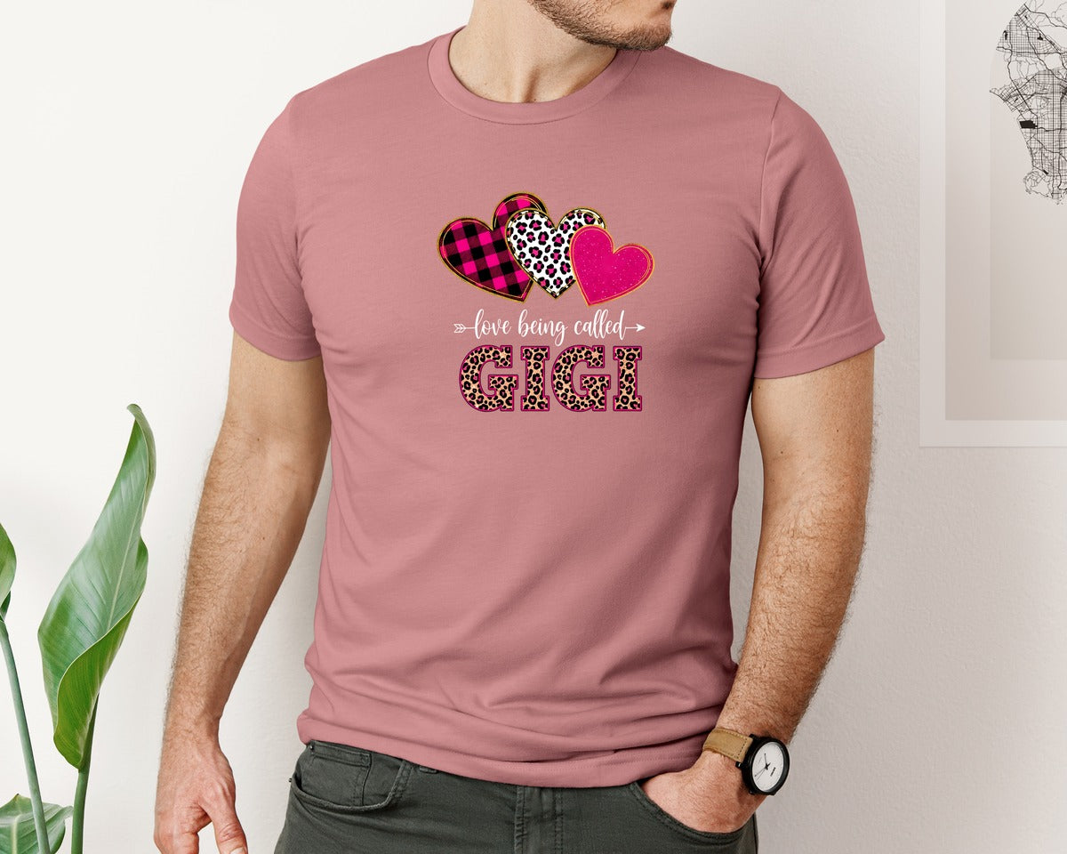 brand:Bella Canvas|color:Heather Mauve|Gigi Love Valentines Day T Shirt Graphic T-Shirt