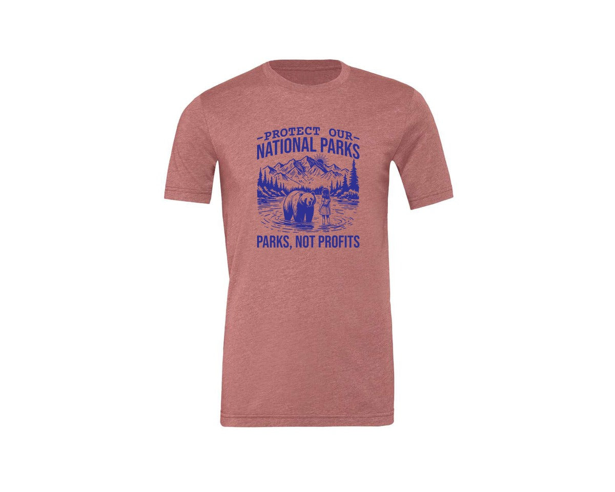 brand:Generic|color:Heather Mauve|Protect Our National Parks Shirt Save Graphic T-Shirt
