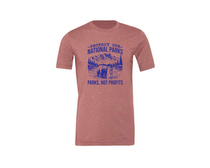 brand:Generic|color:Heather Mauve|Protect Our National Parks Shirt Save Graphic T-Shirt