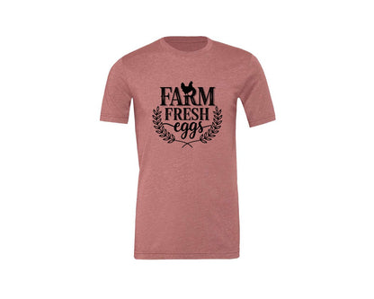 brand:Generic|color:Heather Mauve|Farm Fresh Eggs T Shirt Design Silhouet Graphic T-Shirt