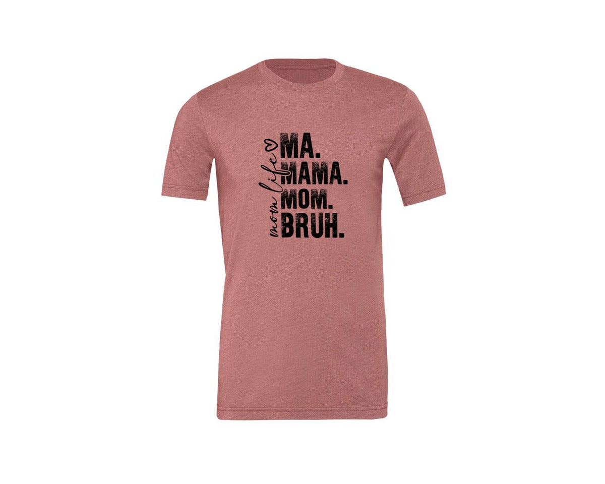 brand:Generic|color:Heather Mauve|Funny Mom Ma Mama Mom Bruh 2 Graphic T-Shirt