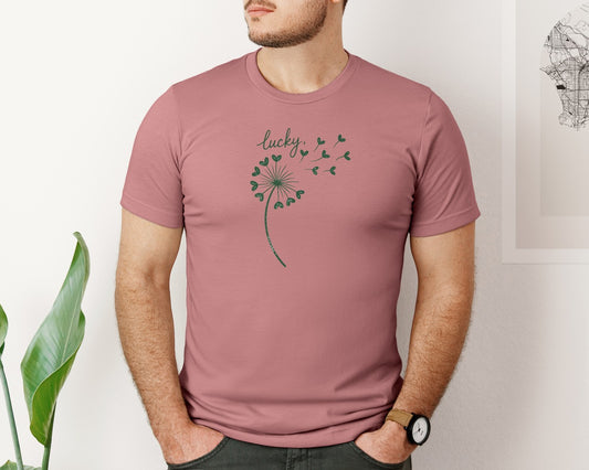 Lucky Dandelion St Patricks Day Graphic T-Shirt