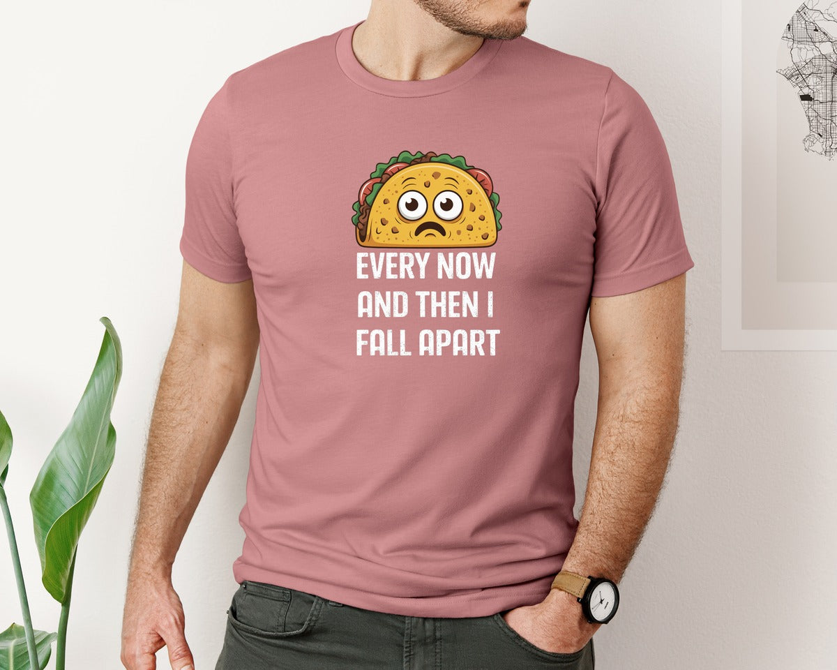 brand:Bella Canvas|color:Heather Mauve|Funny Sad Taco Quote Cute Sad Taco Graphic T-Shirt