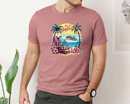 brand:Bella Canvas|color:Heather Mauve|Cruise Lets Get Shipfaced Graphic T-Shirt