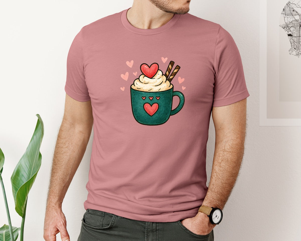 brand:Bella Canvas|color:Heather Mauve|Valentine Coffee Valentine 15 Graphic T-Shirt