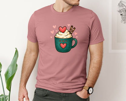 brand:Bella Canvas|color:Heather Mauve|Valentine Coffee Valentine 15 Graphic T-Shirt