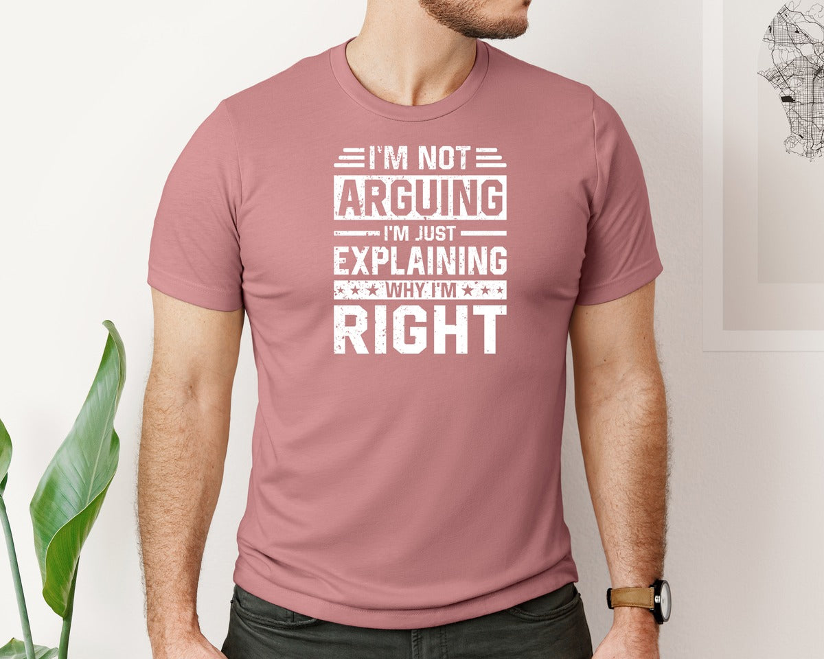 brand:Bella Canvas|color:Heather Mauve|Im Not Arguing Funny Valentines Day Graphic T-Shirt