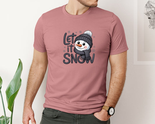 Let It Snow Latch Hook Yarn Crochet Graphic T-Shirt