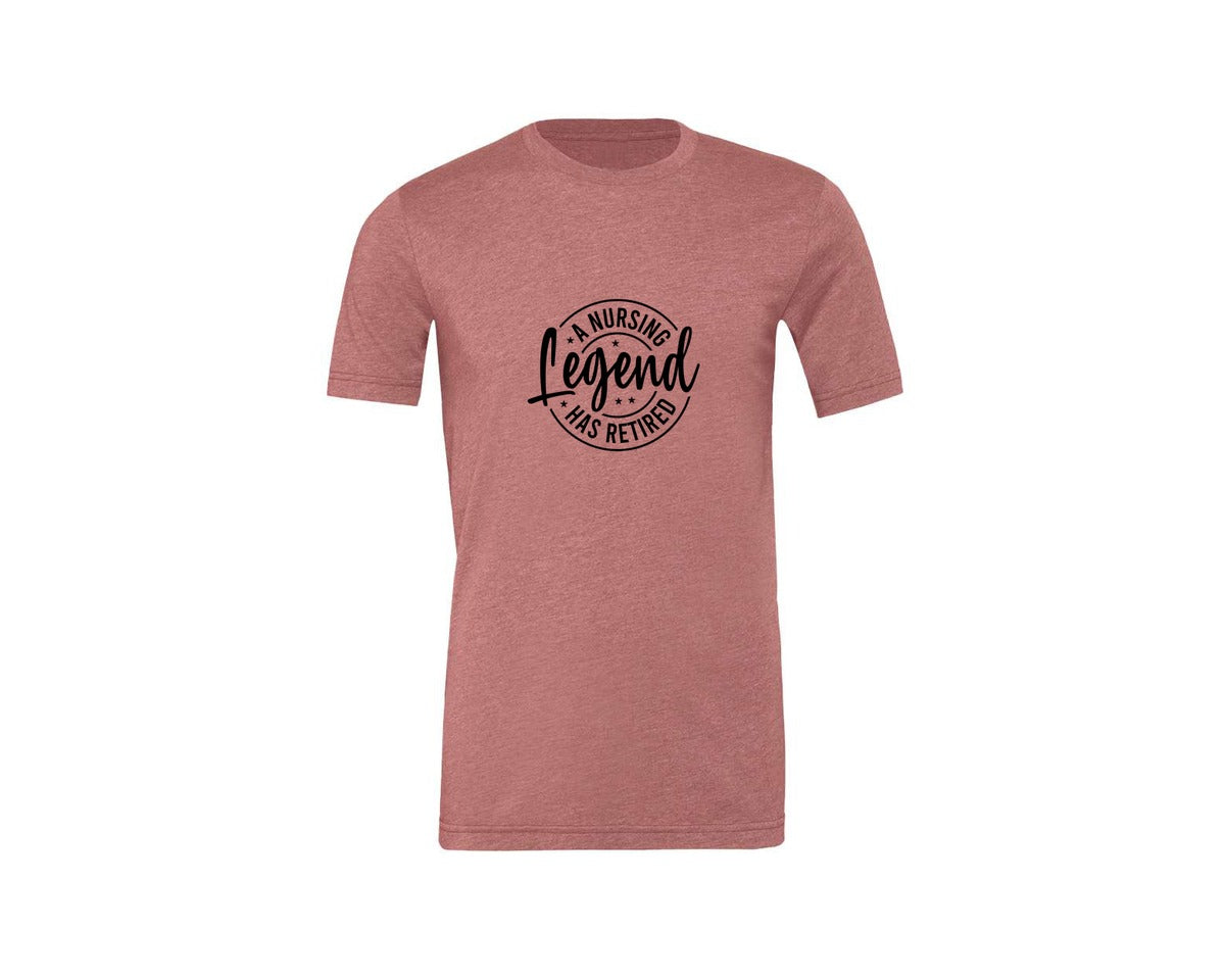 brand:Generic|color:Heather Mauve|A Nursing Legend Has Retired 20 Graphic T-Shirt