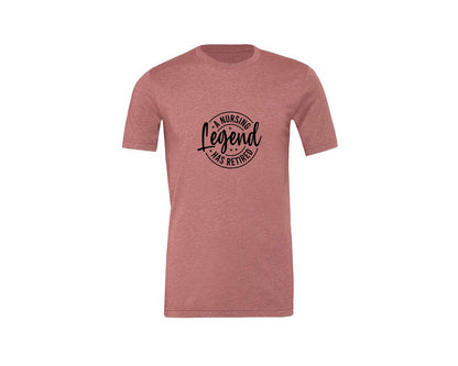 brand:Generic|color:Heather Mauve|A Nursing Legend Has Retired 20 Graphic T-Shirt