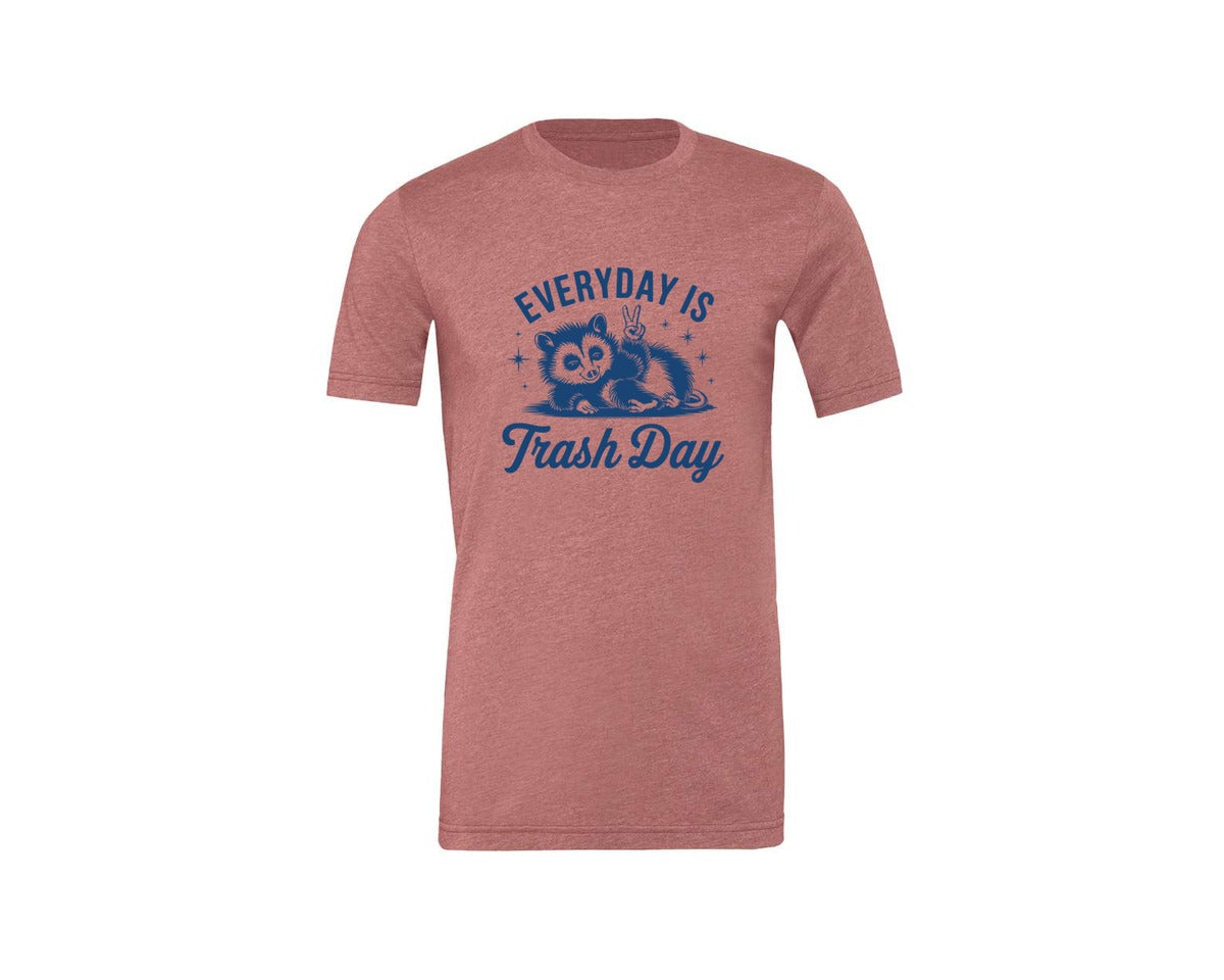 brand:Generic|color:Heather Mauve|Everyday Is Trash Day Design Graphic T-Shirt