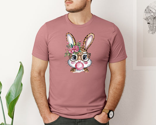 Leopard Bunny Bubblegum Graphic T-Shirt