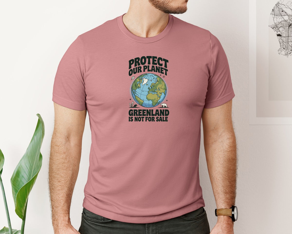 brand:Bella Canvas|color:Heather Mauve|Protect Our Planet Greenland Graphic T-Shirt